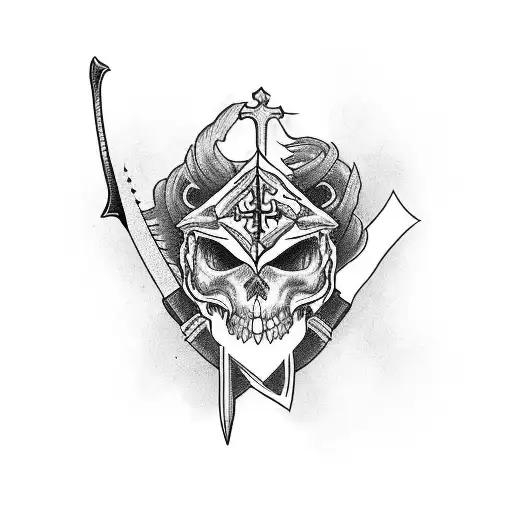 jake Paul sword tattoo but with a cross  tattoo design idea