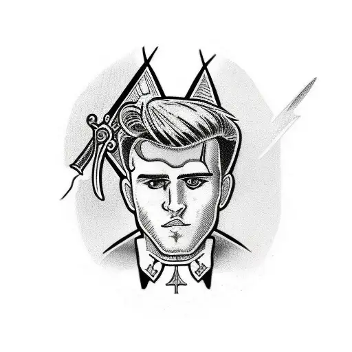 jake Paul sword tattoo but with a cross  tattoo design idea