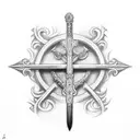 sword with a cross  tattoo design idea