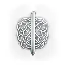 sword with a cross  tattoo design idea