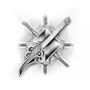 sword with a cross  tattoo design idea