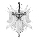 sword and cross together  tattoo design idea