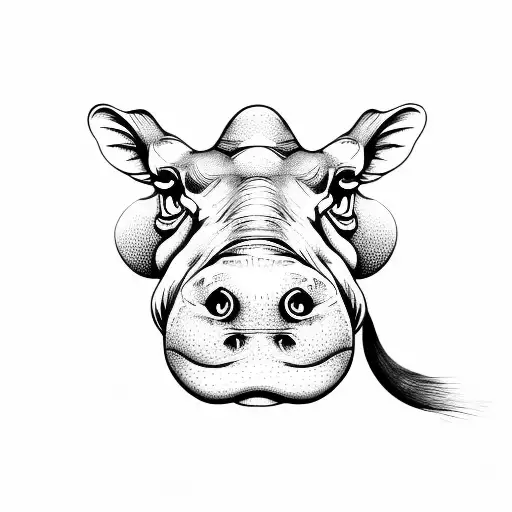 hippopotamus, travel tattoo design idea
