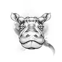 hippopotamus tattoo design idea
