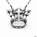 hippopotamus tattoo design idea