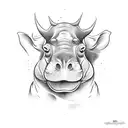 hippopotamus tattoo design idea