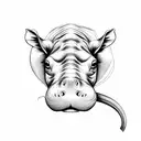 hippopotamus, travel tattoo design idea