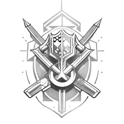 cavalry crossed sabers tattoo design idea