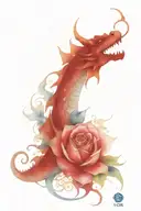 yakuza dragon and  blue  rose tattoo design idea