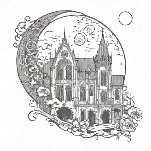 moon Gothic tattoo design idea