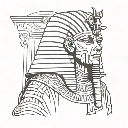 The Pharaoh in the horror style tattoo design idea