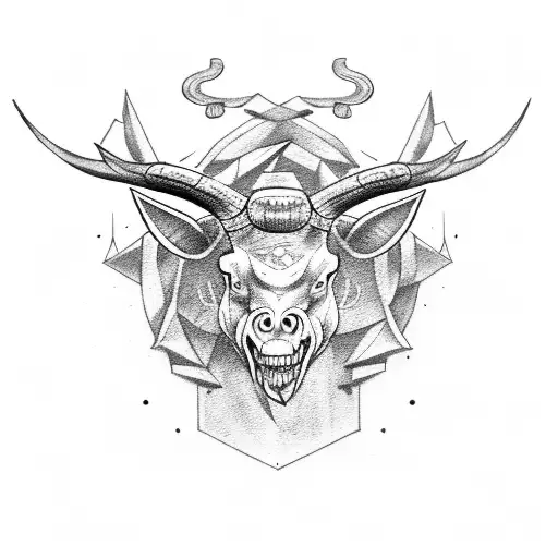 minotaur with axe tattoo design idea