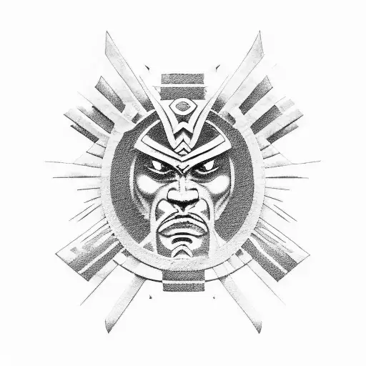 Combine elements of power metal and Maori design to create a fierce warrior inspired tattoo tattoo design idea