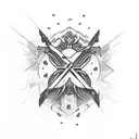 Cross with movating words tattoo design idea