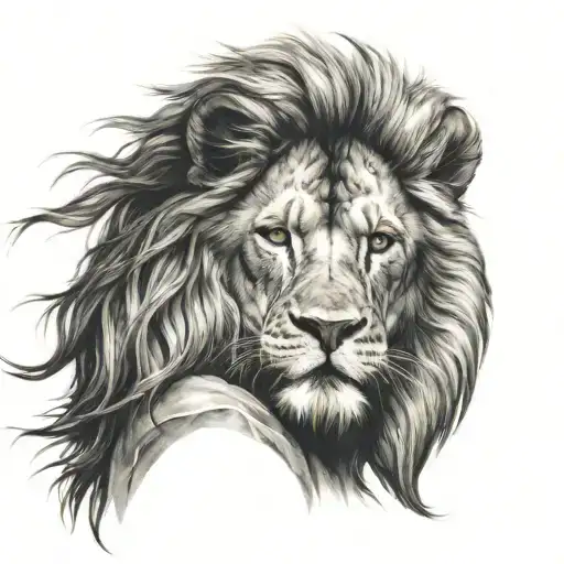 jesus and lion tattoo design idea