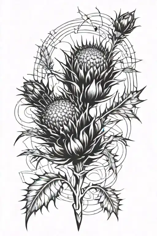 thistle tattoo design idea