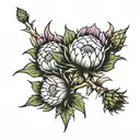 thistle tied together tattoo design idea