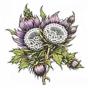 thistle tied together tattoo design idea