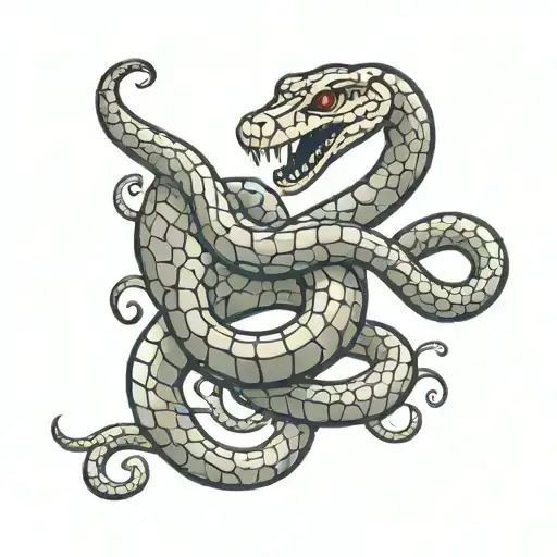 viper snake with word viper coiled tattoo design idea