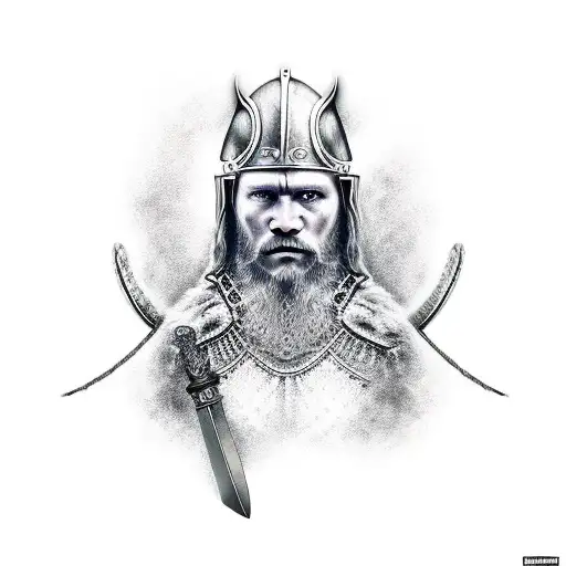 Viking, sword, rave tattoo design idea