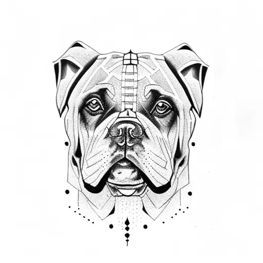 cane corso with m4a1 tattoo design idea