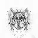 cane corso with m4a1 tattoo design idea