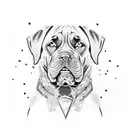 cane corso with m4a1 tattoo design idea