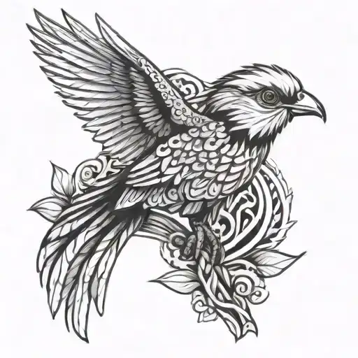 Guatemalan quetzal bird tattoo design idea