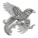 Guatemalan quetzal bird tattoo design idea