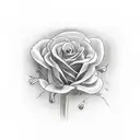 A regular man from behind a shirt on. On the upper right part of his back is a small tattoo of a bouquet of flowers tattoo design idea