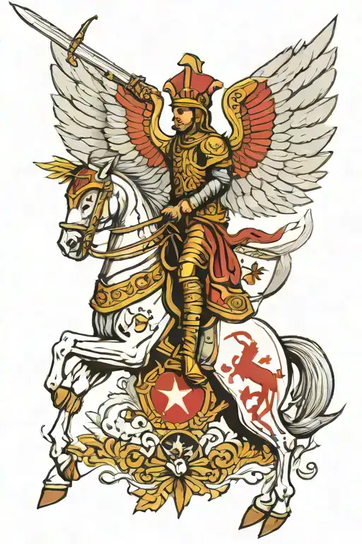 winged hussars tattoo design idea