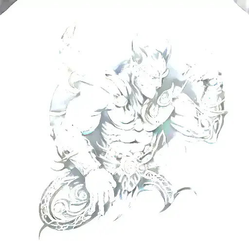 del ante brazo a l pectoral pasando por el omóplato. El Ragnarok donde las tres piezas principales sean 3 hijos de loki tattoo design idea