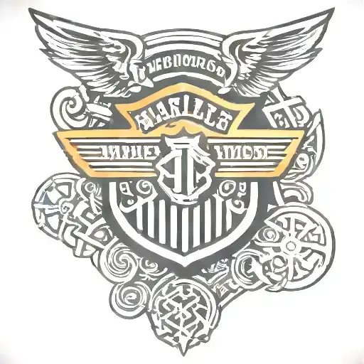 Harley Davidson logo swastika logo tattoo design idea