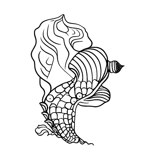 conch shell tattoo design idea