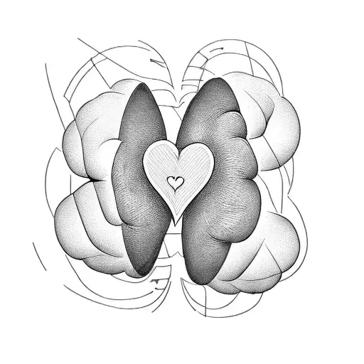 heart vs brain   tattoo design idea