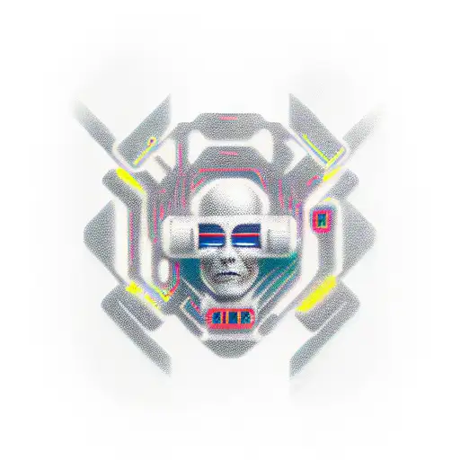 I would like a vertical cyber sigilism tattoo that is long and thin tattoo design idea