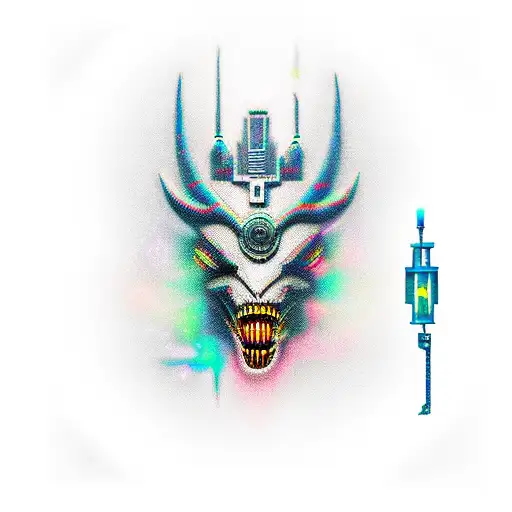 cyber sigilism totem tattoo design idea