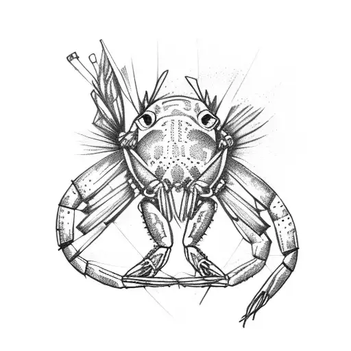 shrimp tattoo design idea