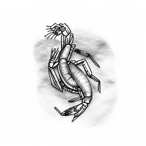 shrimp aesthetic tattoo design idea