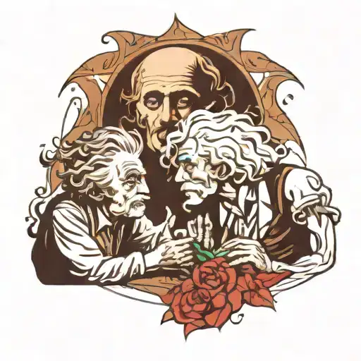 creation of Adam with einstein tattoo design idea