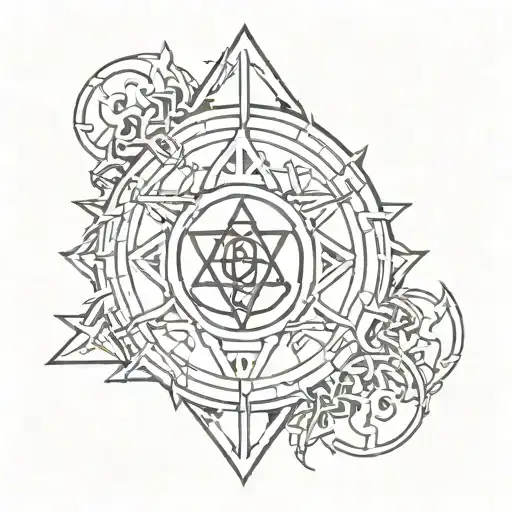 cyber sigil tattoo tattoo design idea