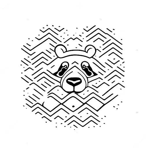 panda y que lleve escrito una M y el 19 tattoo design idea