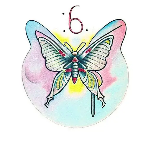 butterfly with sword tattoo design idea