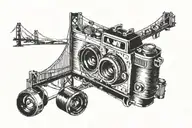 Golden Gate Bridge, camera, 1965, 1968, AK, CK initial tattoo design idea