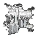 NYC skyline tattoo design idea
