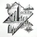 NYC skyline tattoo design idea