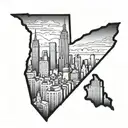 NYC skyline tattoo design idea