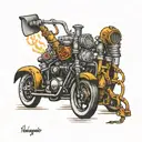 Highbarger Engine Co. EST 1984 tattoo design idea