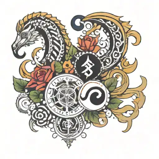georgian culture with symbols  tattoo design idea