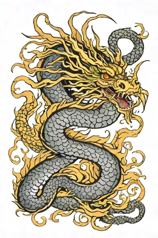 Create a tattoo design featuring a majestic sea dragon inspired by the characters Charlotte Linlin, Kaido, and Marshall D. Teach, with a black-grey shading technique tattoo design idea
